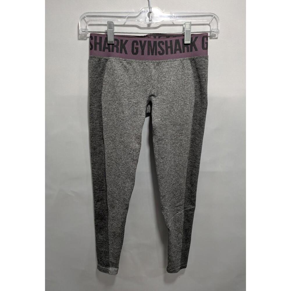 Womens Gymshark‎ Gray Purple Pull On Workout Gym Pants Leggings Size Small S